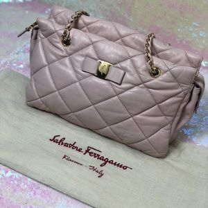 COPY - COPY - Salvatore Ferragamo Quilted Chain Blush Purse (Minor scratches)